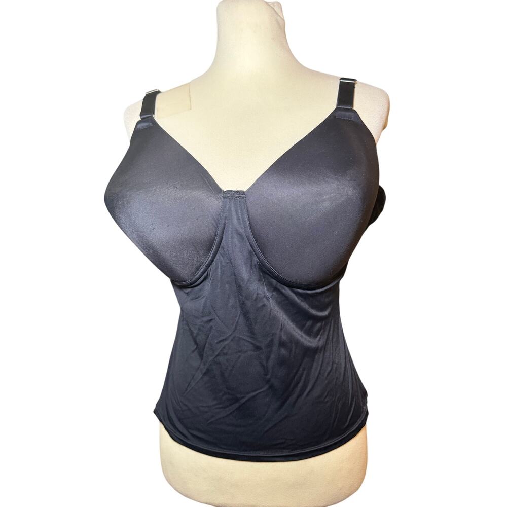 Flexees Maidenform Black Smoothing Cami Bra Top, Shapewear, Plus Size 42D